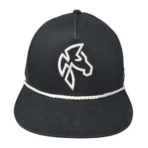 Lost Calf Snapback Trucker Hat Black OS Adjustable Embroidered Mesh Back Rope